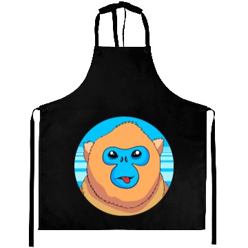 Discover Monkey Lover Cute Snub Nosed Monkey Face Aprons