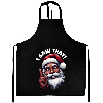 Discover Santa's Watching Festive African American Santa Aprons