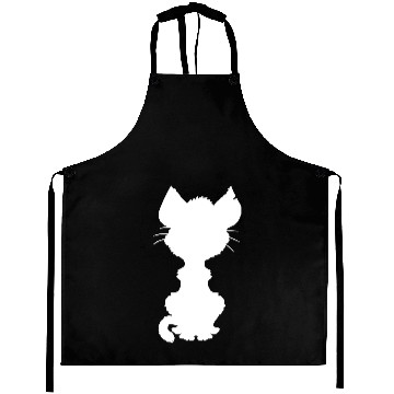Discover Cute Sitting Cat Silhouette Kitten Shadow Outline Aprons