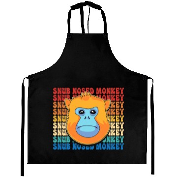 Discover Retro Golden Snub Nosed Monkey Cute Monkey Face Aprons