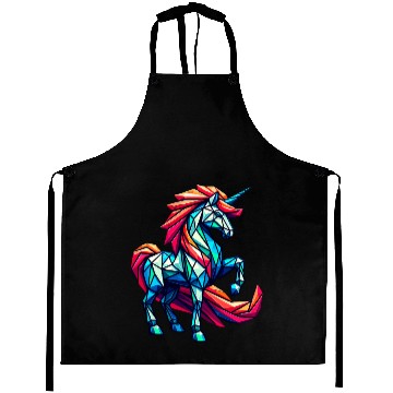 Discover Dynamic Geometric Unicorn with Rainbow Mane Aprons