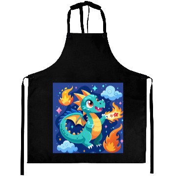Discover "Whimsical Dragon: Fire-Breathing Fantasy Fun" Aprons