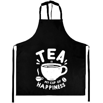Discover Tea is My Cup of Happiness Aprons