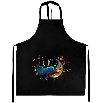 Discover Celestial Music Waves: Abstract Notes and Flow Aprons