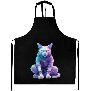 Discover Futuristic Cyberpunk Cat Aprons