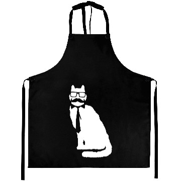Discover Nerd Cat Horn-rimmed Glasses Geek Smart Kitten Fun Aprons