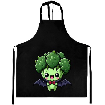 Discover Cute Halloween Broccoli Vampire Cartoon Aprons