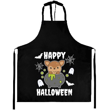 Discover Deer Happy Halloween Cauldron Bat Aprons
