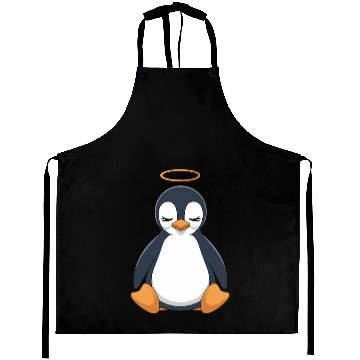 Discover Peaceful Penguin with Halo Design Aprons