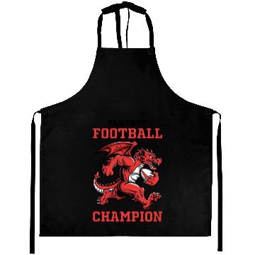 Discover Funny Fantasy Football Champion Dragon Running Aprons