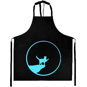 Discover Cat Moon Cliff At Night Werewolf Round Howling Fun Aprons