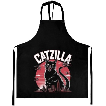 Discover Catzilla Attacks City Design Aprons