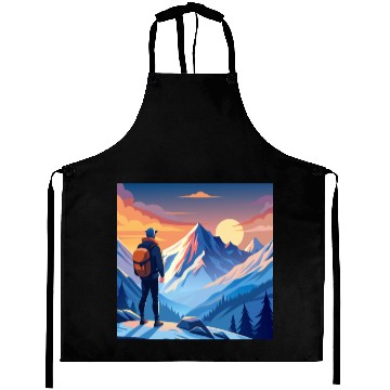 Discover Mountain Hiking Adventure Aprons