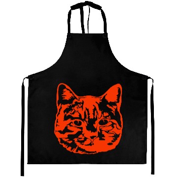 Discover Cool Pretty Cat Head Realistic Looking Face Design Aprons