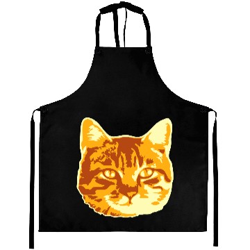 Discover Cool Pretty Cat Head Realistic Looking Face Design Aprons