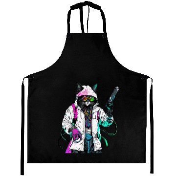 Discover Rastafari Cyberpunk Bad Cat Aprons