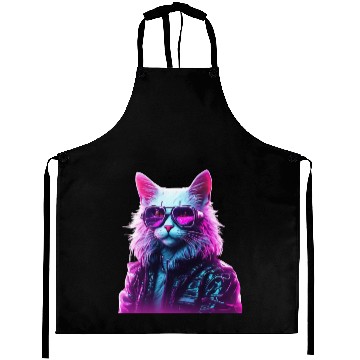 Discover Cyberpunk 80s Disco Cat Aprons
