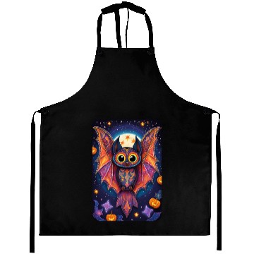 Discover Halloween Cute Bat Alebrije Aprons