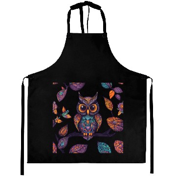 Discover Halloween Owl Alebrije and Leaves Aprons