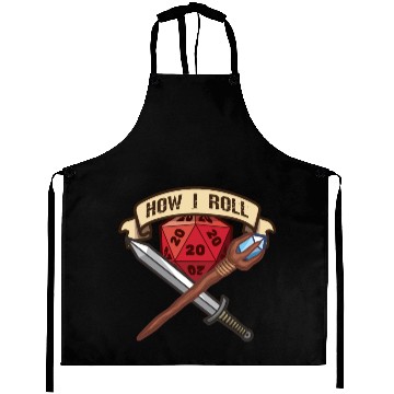 Discover RPG Gaming How I Roll Adventure Magic Dungeon Aprons
