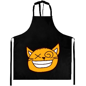 Discover Crazy Cat Weird Funny Eyes Cool Grimace Cartoon Aprons