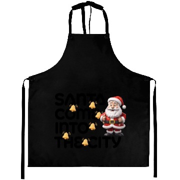 Discover Festive Santa with Jingle Bells Design Aprons