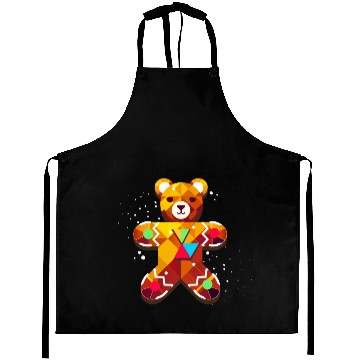 Discover cute gingerbread bear - festive christmas design Aprons