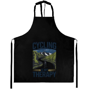 Discover Cycling is My Therapy Aprons