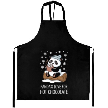 Discover Panda's Love for Hot Chocolate Fun Winter Cozy Aprons