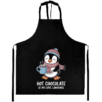 Discover Hot Chocolate Is My Love Language Cute Penguin Aprons