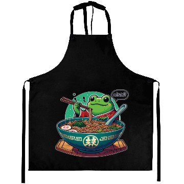 Discover Cute Frog Enjoying Ramen - Oishii! Aprons