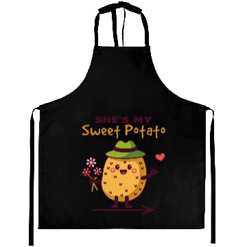Discover She's My Sweet Potato Funny Matching Couples Aprons