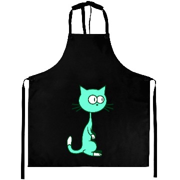 Discover Curious Cat Looks Confused Funny Cute Silly Face Aprons