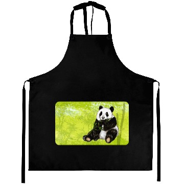 Discover Cute panda bear with bamboo - design for kids Aprons
