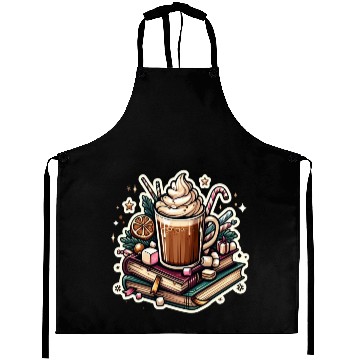 Discover Iced Coffee and Books Christmas Bookish Aprons