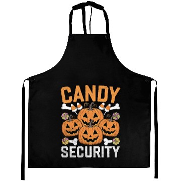Discover Candy Security Halloween Design Aprons