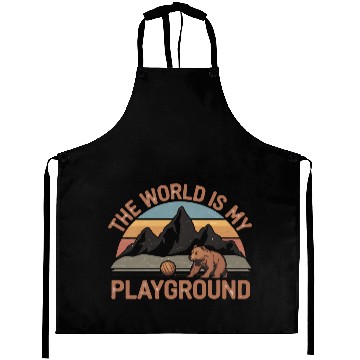 Discover The World is My Playground Aprons