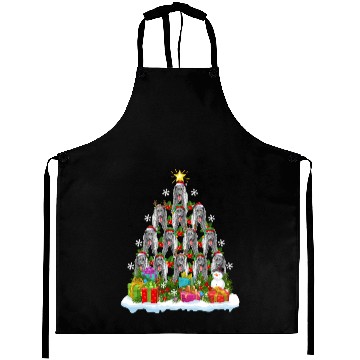 Discover Irish Wolfhound Dog Ugly Christmas Tree Santa Hat Aprons
