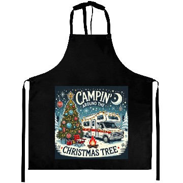 Discover campin around christmas tree final correct Aprons