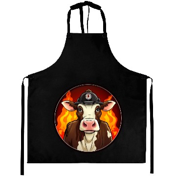 Discover Firefighter cow Aprons