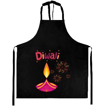 Discover Diwali Design with Lamp & Festive Fireworks Aprons