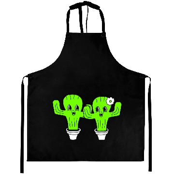 Discover 2 Cactus Pair Plants Prickly Cactus Love Couple Aprons