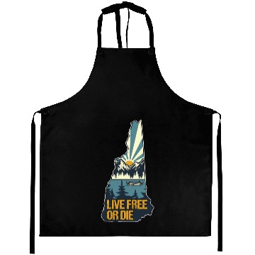 Discover Live Free or Die Retro New Hampshire Nature Aprons