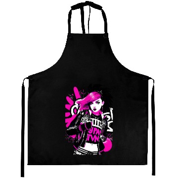 Discover Urban Punk Street Art with Neon Pink Accents Aprons