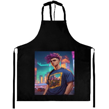 Discover Edgy Cyberpunk Aprons with Neon Vibes"