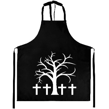 Discover Tree Bald Winter Autumn Crosses Halloween Cemetery Aprons