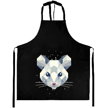 Discover Geometric Snow Mouse – Winter Animal Portrait Aprons