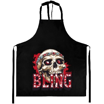 Discover Diamond and Ruby Bling Skull Aprons