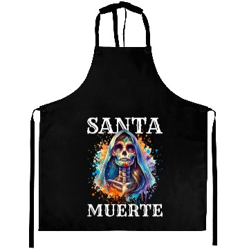 Discover Santa Muerte for Karnival, Halloween and Día de Aprons