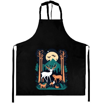 Discover Enchanted Forest Wildlife Scene – Nature Adventure Aprons